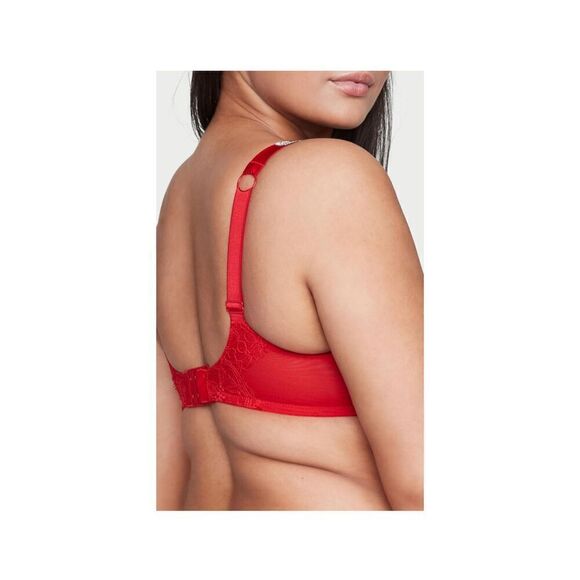 Very Sexy “The fabulous line” full coverage rhinestone strap lace bra. Red or Bl - Picture 8 of 16